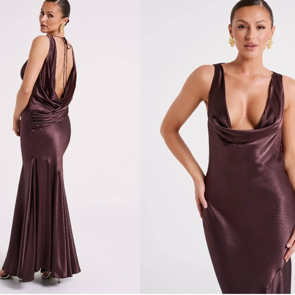 Meshki Ellison Chocolate Brown Gown w/open back. STUNNING! Ordered two